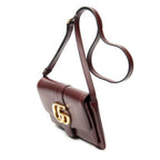 Shoulder Bag Small Arli Flap Maroon Calfskin Leather