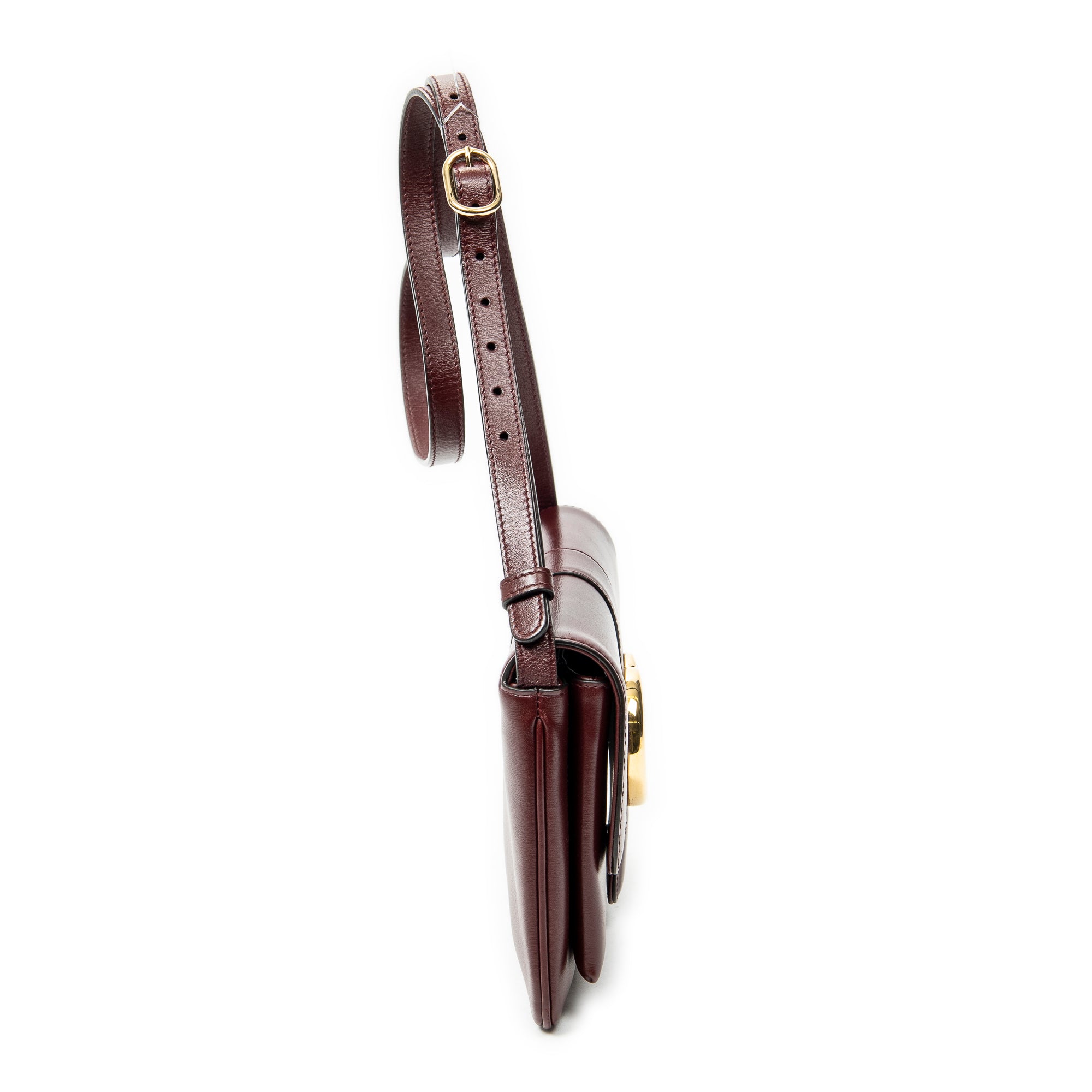 Shoulder Bag Small Arli Flap Maroon Calfskin Leather