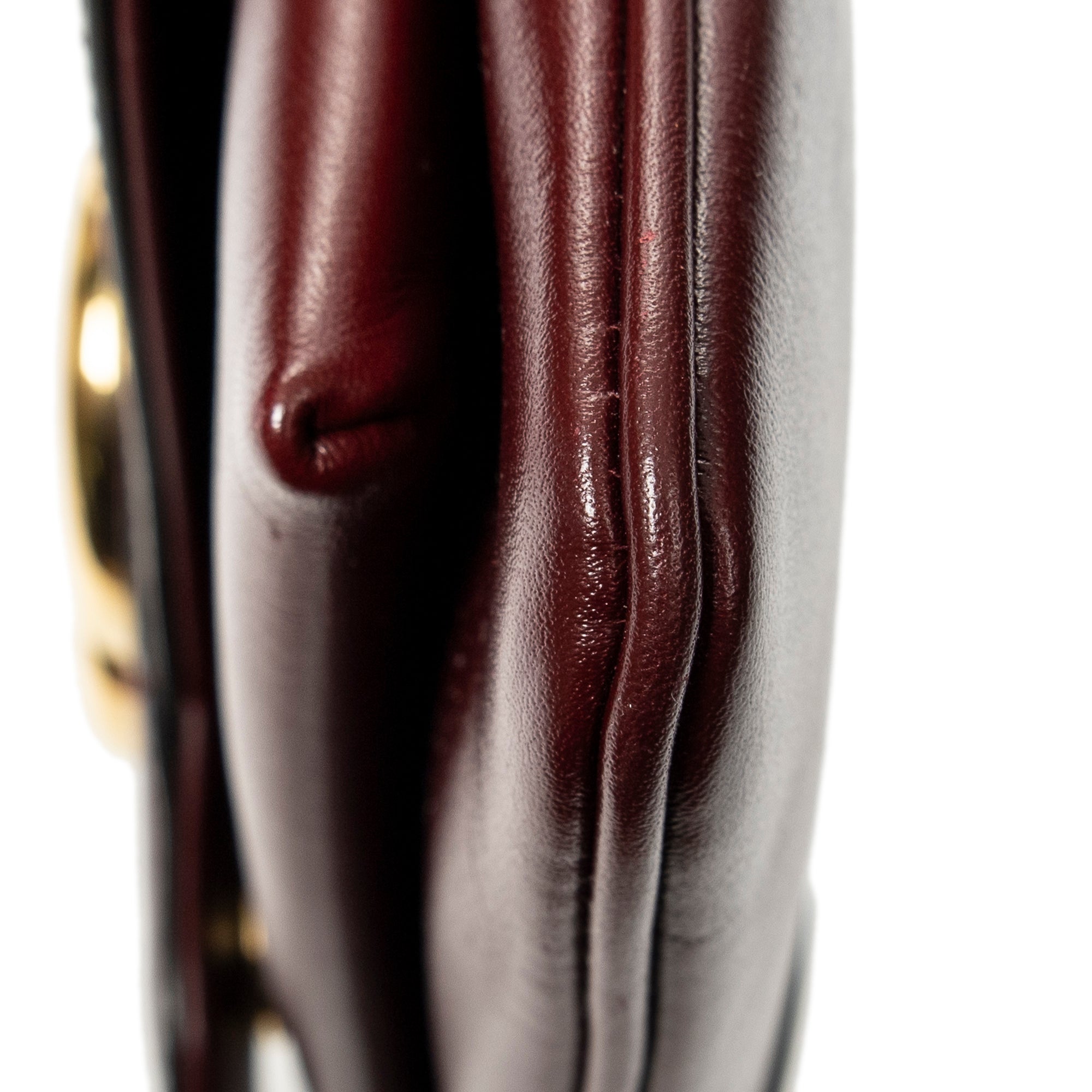 Shoulder Bag Small Arli Flap Maroon Calfskin Leather