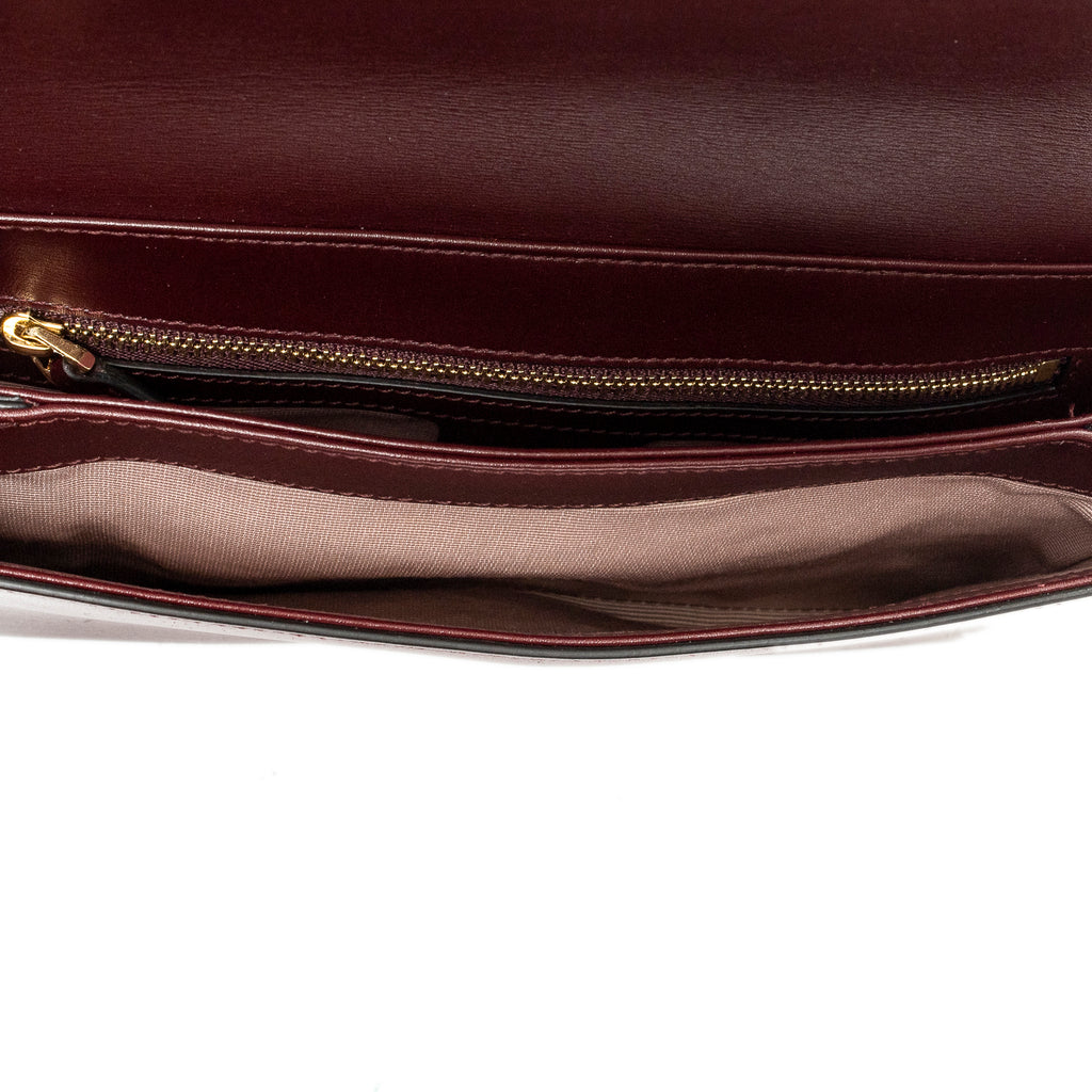 Shoulder Bag Small Arli Flap Maroon Calfskin Leather