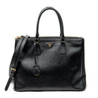 Shoulder Bag Large Galleria Double Zip Tote Black Saffiano Leather