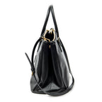 Shoulder Bag Large Galleria Double Zip Tote Black Saffiano Leather