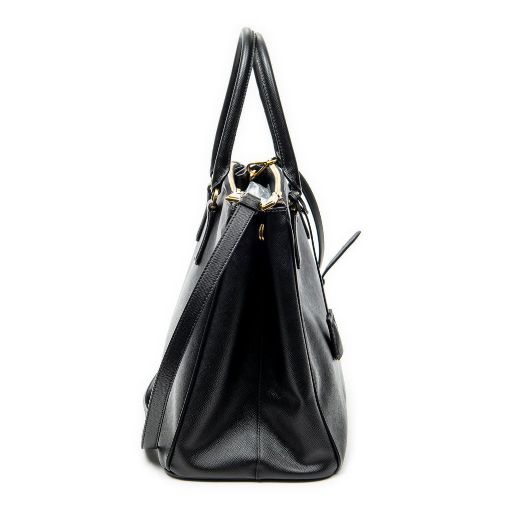 Shoulder Bag Large Galleria Double Zip Tote Black Saffiano Leather