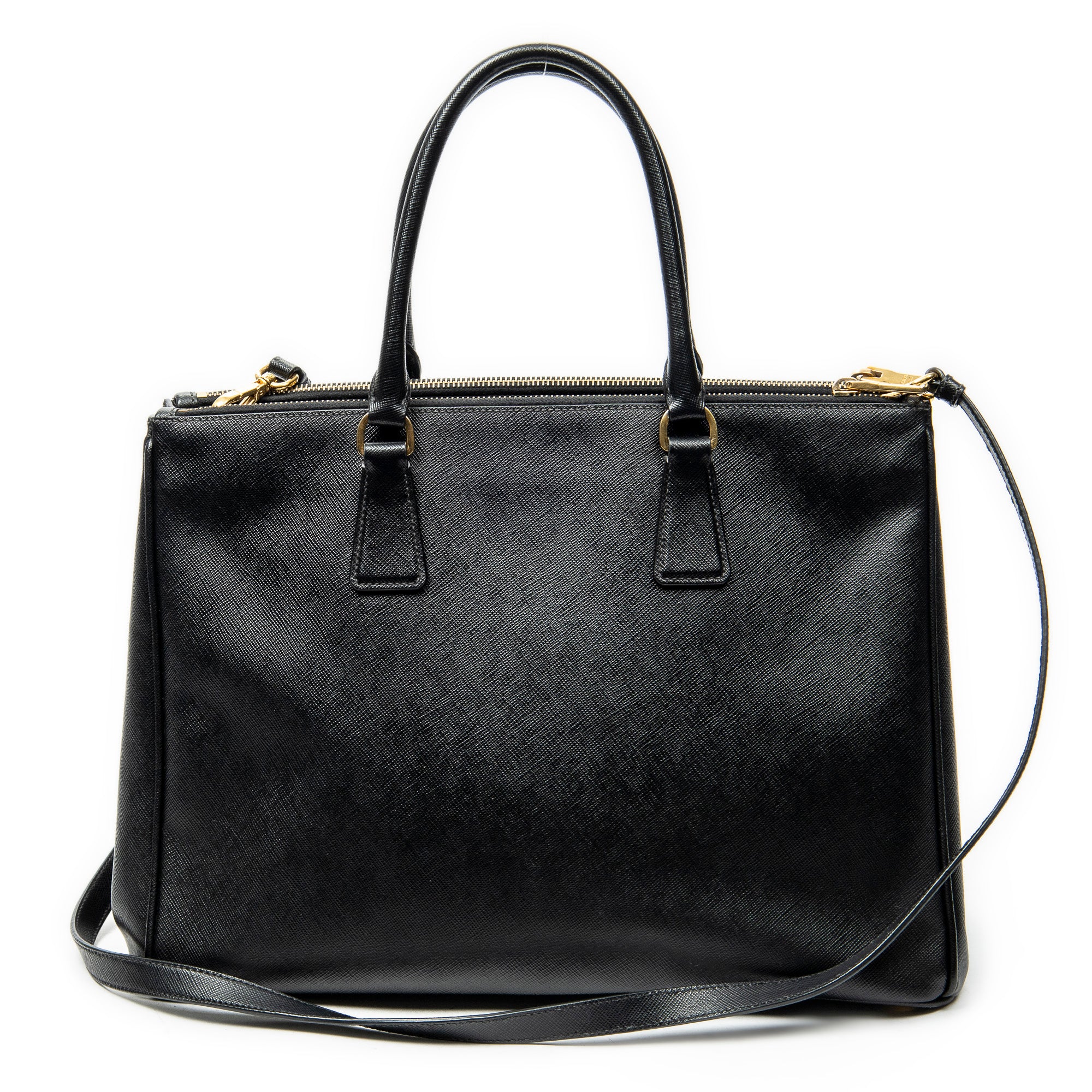 Shoulder Bag Large Galleria Double Zip Tote Black Saffiano Leather