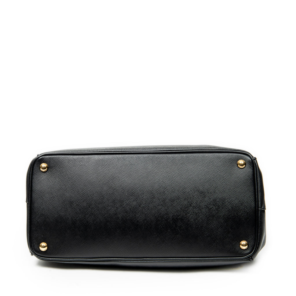 Shoulder Bag Large Galleria Double Zip Tote Black Saffiano Leather