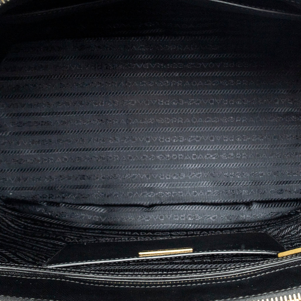 Shoulder Bag Large Galleria Double Zip Tote Black Saffiano Leather