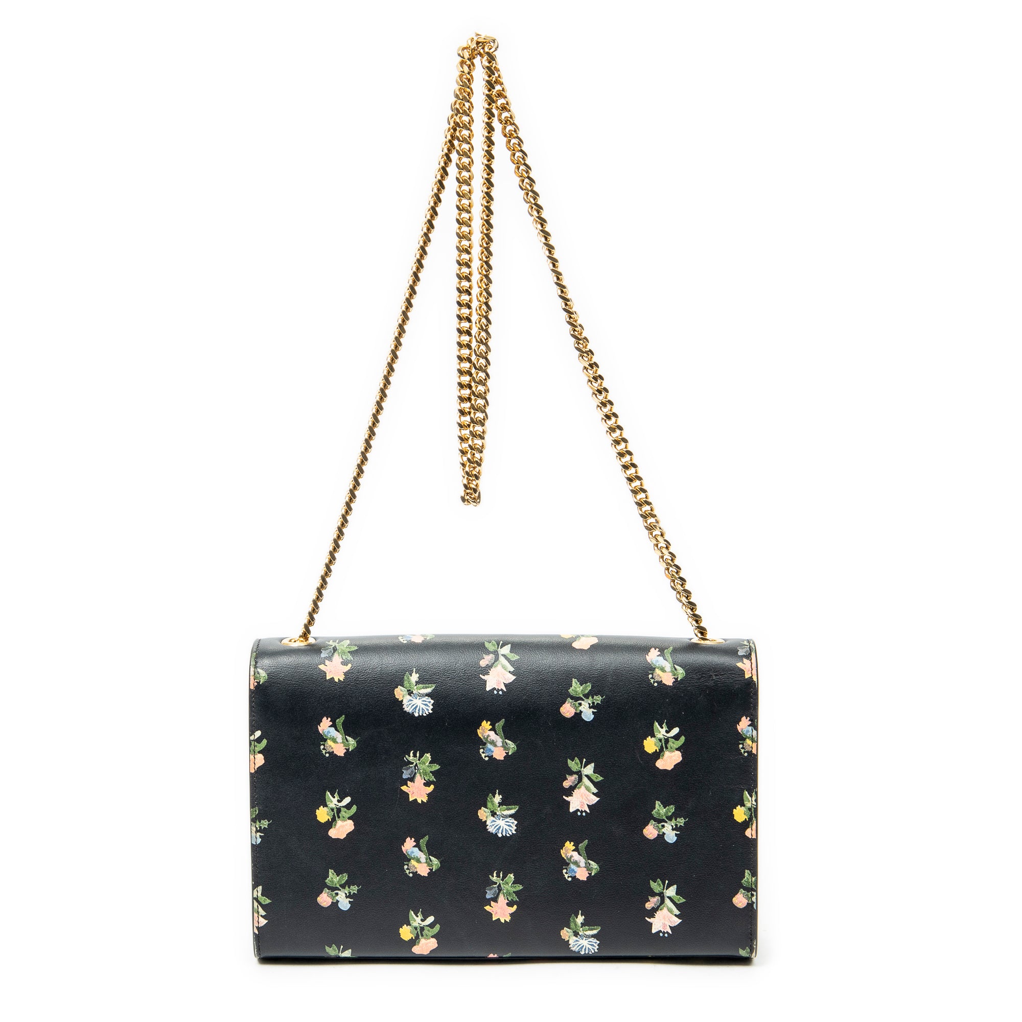 Shoulder Bag Medium Kate Black Floral Print Calfskin Leather