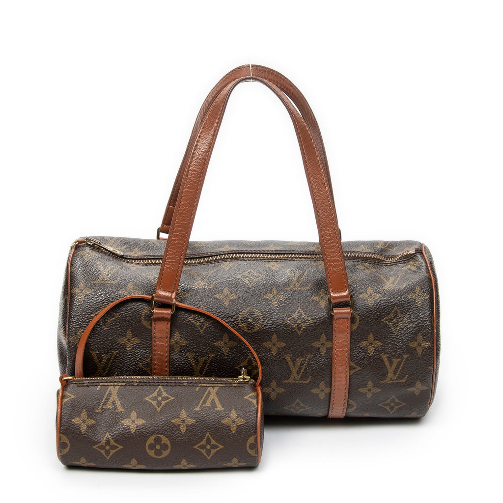 Handbag Papillon 30 Brown Monogram Canvas