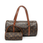 Handbag Papillon 30 Brown Monogram Canvas