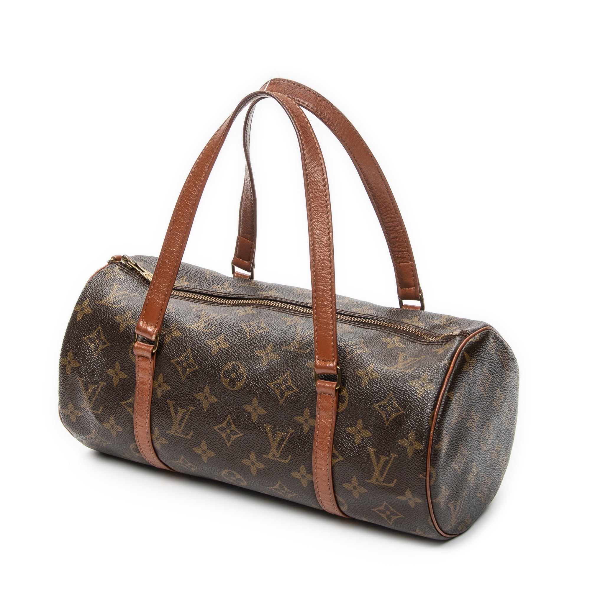 Handbag Papillon 30 Brown Monogram Canvas