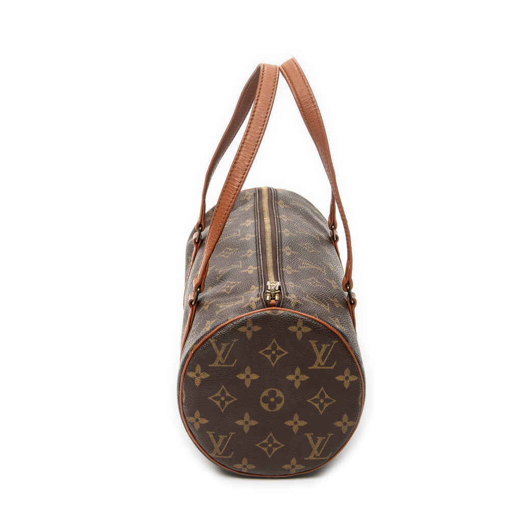 Handbag Papillon 30 Brown Monogram Canvas