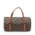 Handbag Papillon 26 Brown Monogram Canvas