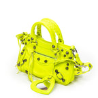 Shoulder Bag Small Neo Cagole Neon Green Distressed Calfskin Leather
