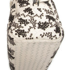 Handbag Velvet Bouquet Boston White Intrecciato Leather