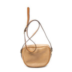 Shoulder Bag Vintage Buckle Flap Crossbody Tan Grained Calfskin Leather
