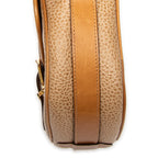 Shoulder Bag Vintage Buckle Flap Crossbody Tan Grained Calfskin Leather