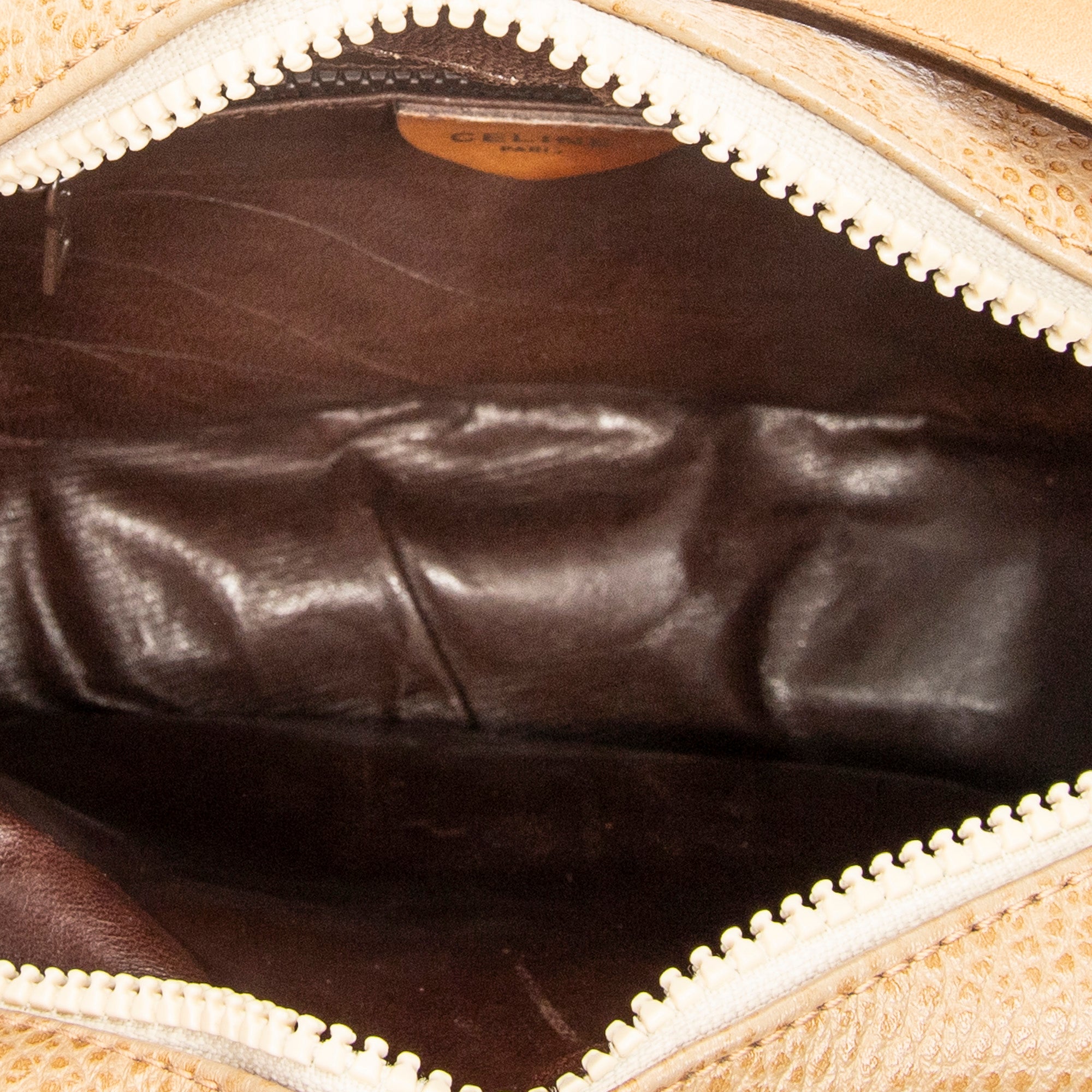 Shoulder Bag Vintage Buckle Flap Crossbody Tan Grained Calfskin Leather