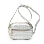 Shoulder Bag Mini C Charm Camera Bag Metallic Silver Quilted Calfskin Leather