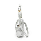 Shoulder Bag Mini C Charm Camera Bag Metallic Silver Quilted Calfskin Leather