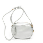 Shoulder Bag Mini C Charm Camera Bag Metallic Silver Quilted Calfskin Leather