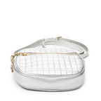 Shoulder Bag Mini C Charm Camera Bag Metallic Silver Quilted Calfskin Leather