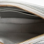 Shoulder Bag Mini C Charm Camera Bag Metallic Silver Quilted Calfskin Leather