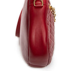 Shoulder Bag Small C Charm Camera Bag Red Quilted Calfskin Leather