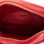 Shoulder Bag Small C Charm Camera Bag Red Quilted Calfskin Leather