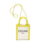 Shoulder Bag Mini Vertical Cabas Lime Green Woven Canvas