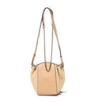 Shoulder Bag Mini Fringe Bucket Beige Calfskin Leather