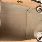 Shoulder Bag Mini Fringe Bucket Beige Calfskin Leather