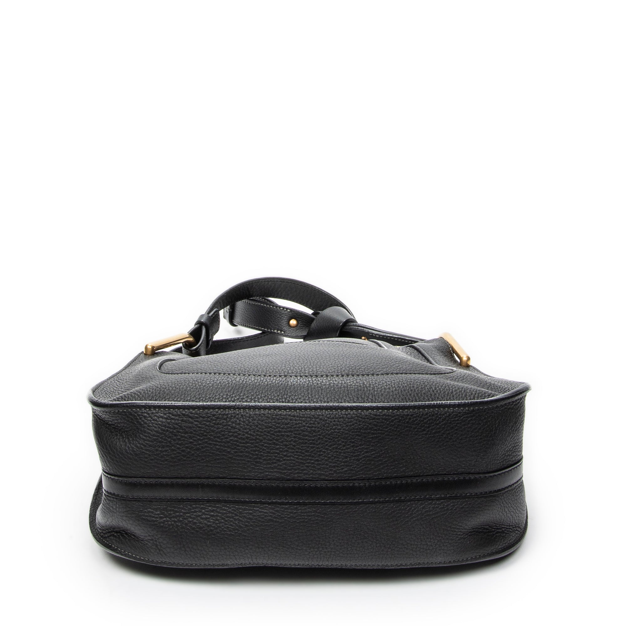 Shoulder Bag Small Hayley Hobo Black Grained Calfskin Leather