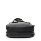 Bolso de hombro pequeño Hayley Hobo de cuero de ternera granulado negro
