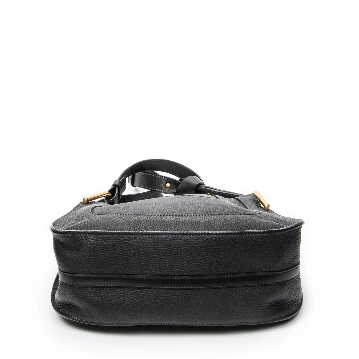 Bolso de hombro pequeño Hayley Hobo de cuero de ternera granulado negro