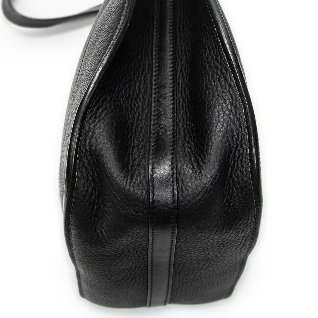 Shoulder Bag Small Hayley Hobo Black Grained Calfskin Leather