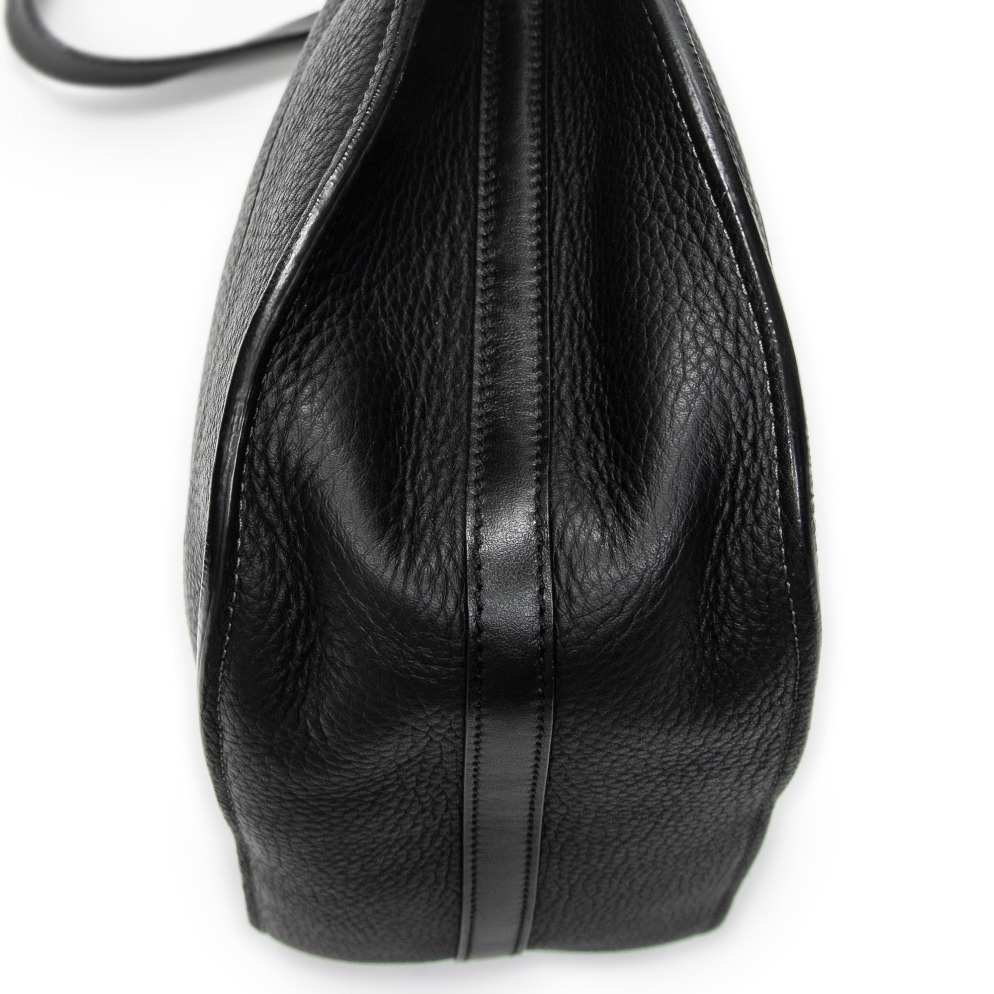 Shoulder Bag Small Hayley Hobo Black Grained Calfskin Leather