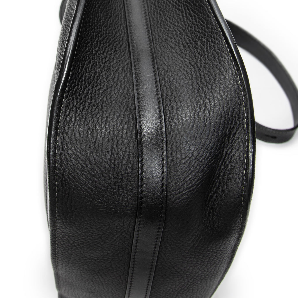 Shoulder Bag Small Hayley Hobo Black Grained Calfskin Leather