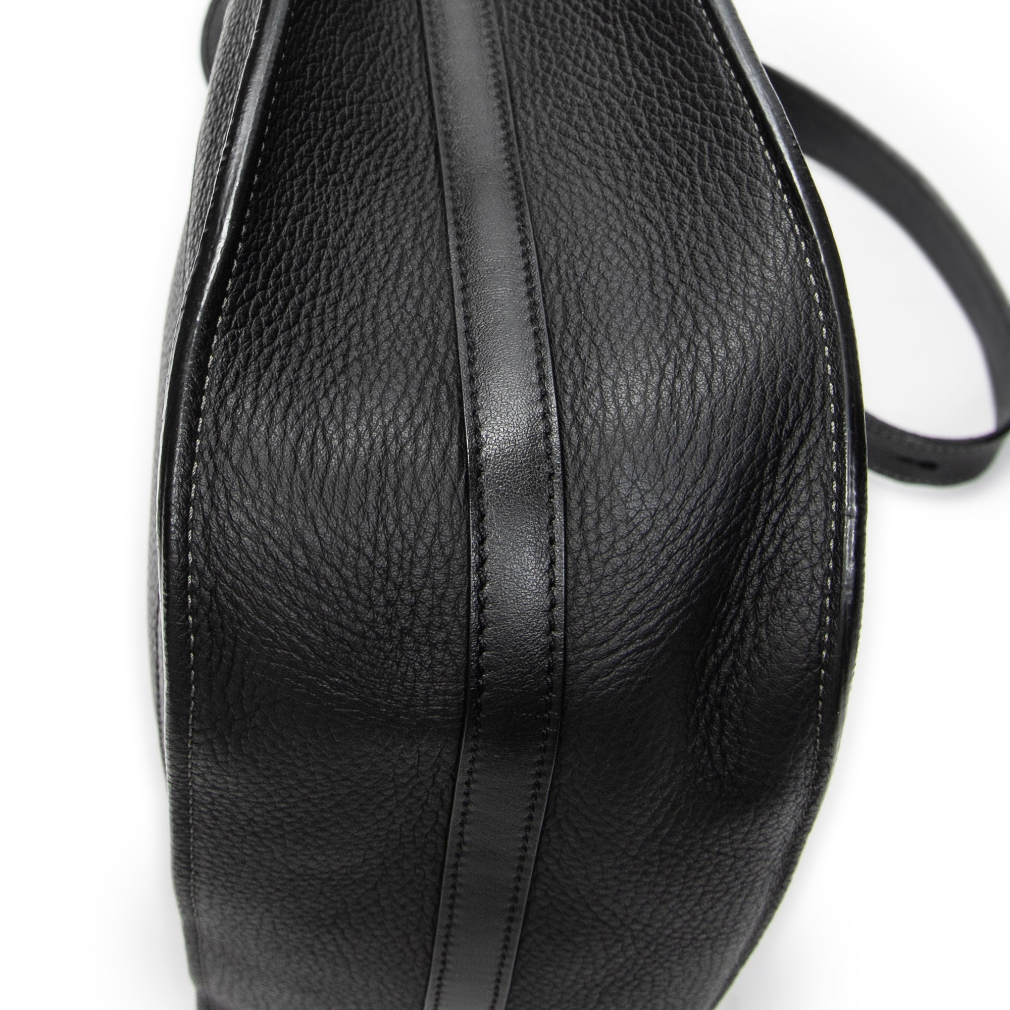 Shoulder Bag Small Hayley Hobo Black Grained Calfskin Leather