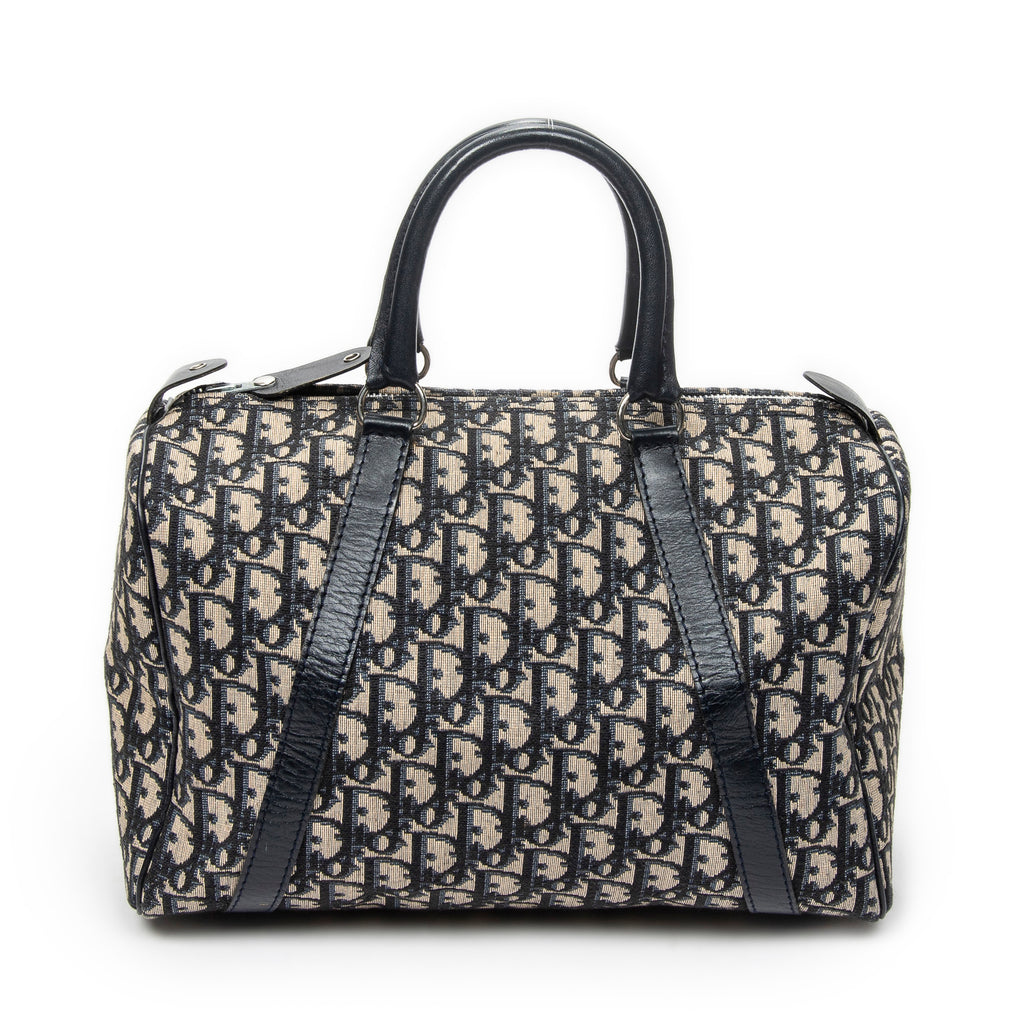 Handbag Small Boston Navy Diorissimo Canvas