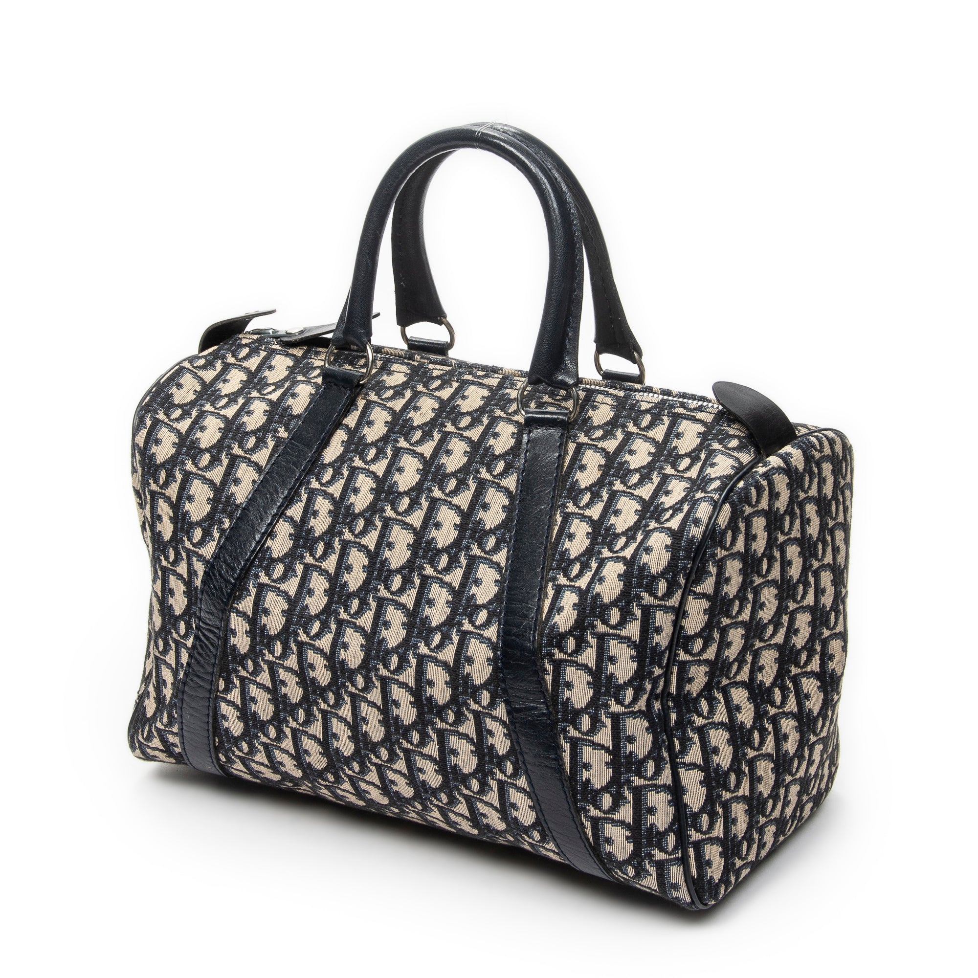 Handbag Small Boston Navy Diorissimo Canvas