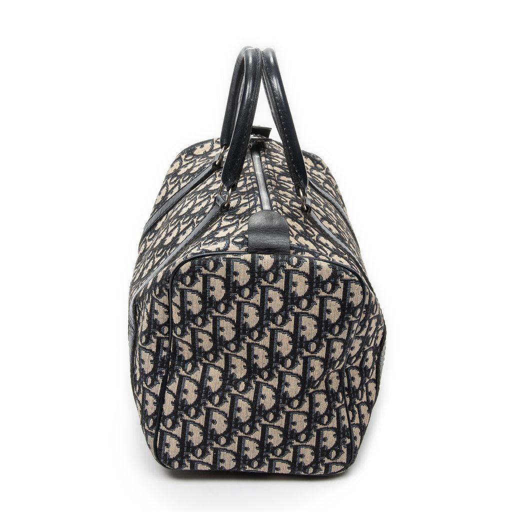 Handbag Small Boston Navy Diorissimo Canvas