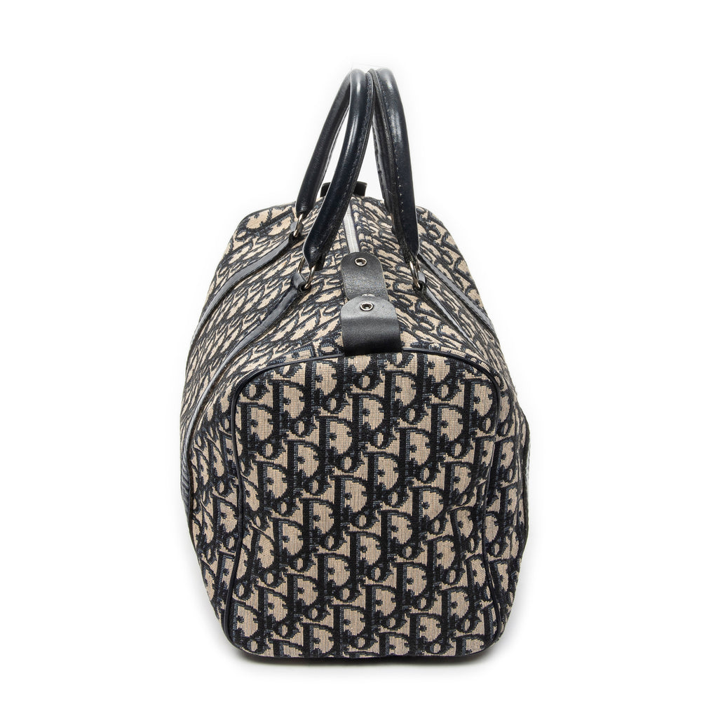 Handbag Small Boston Navy Diorissimo Canvas