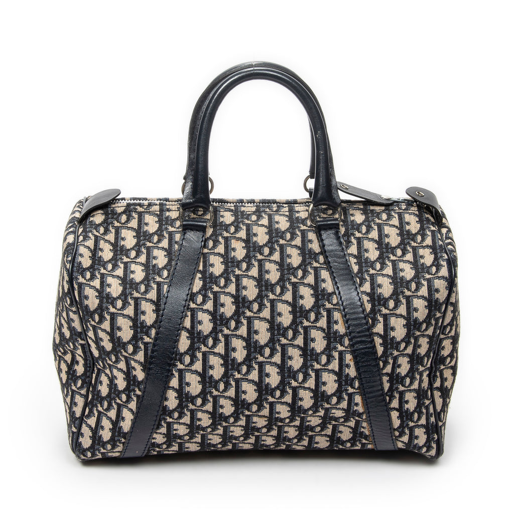 Handbag Small Boston Navy Diorissimo Canvas