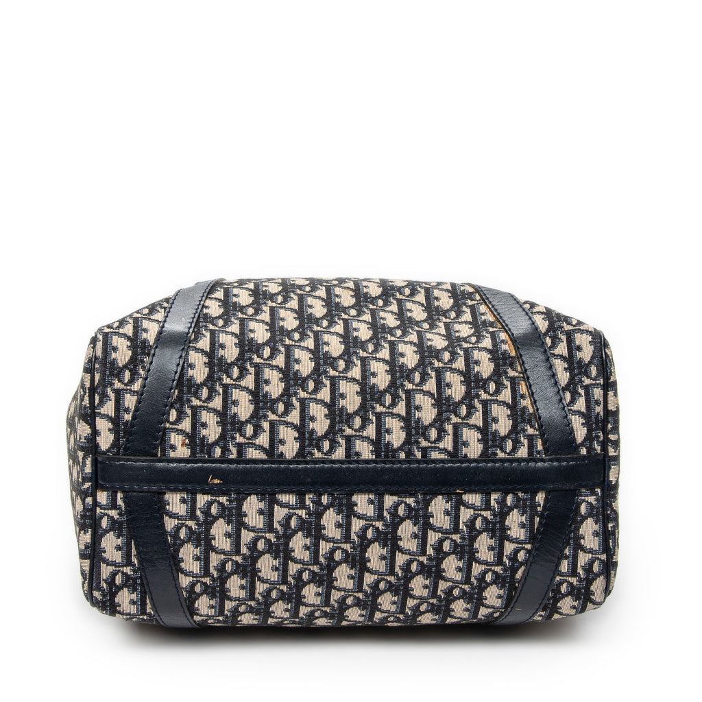 Handbag Small Boston Navy Diorissimo Canvas
