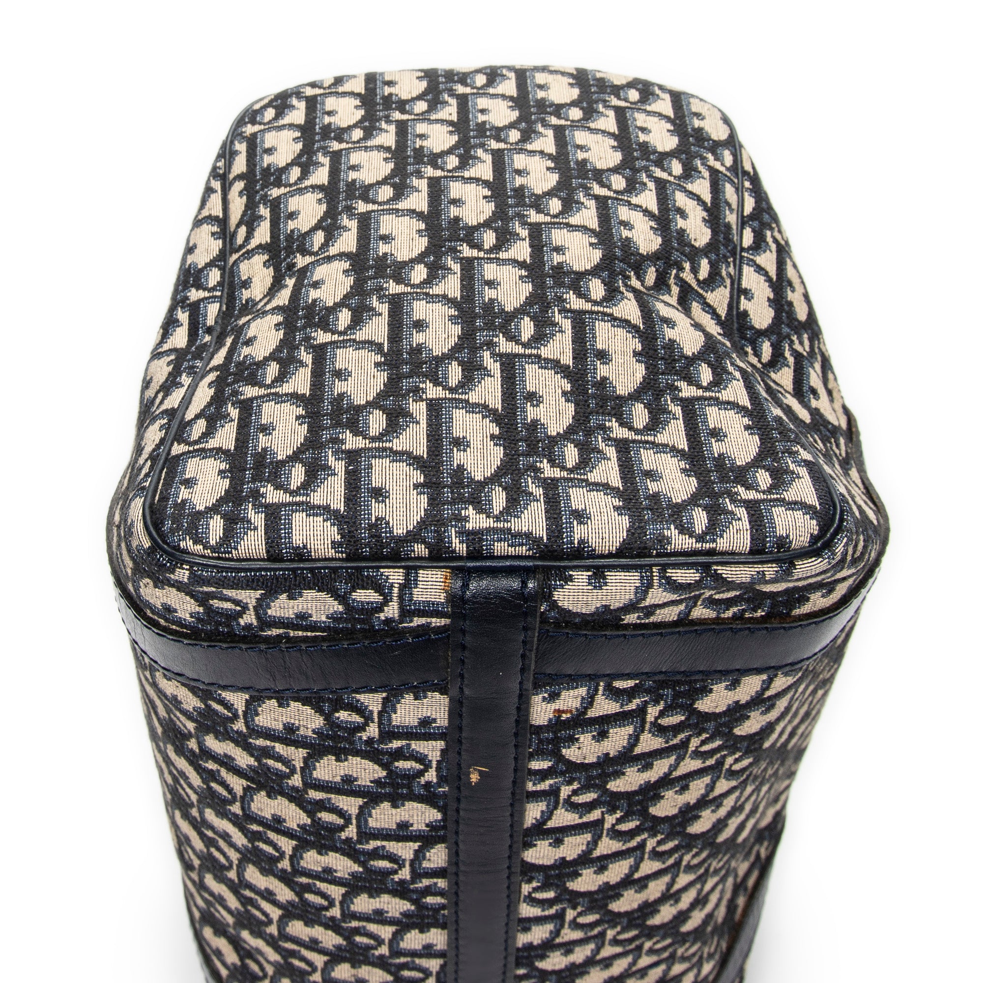 Handbag Small Boston Navy Diorissimo Canvas