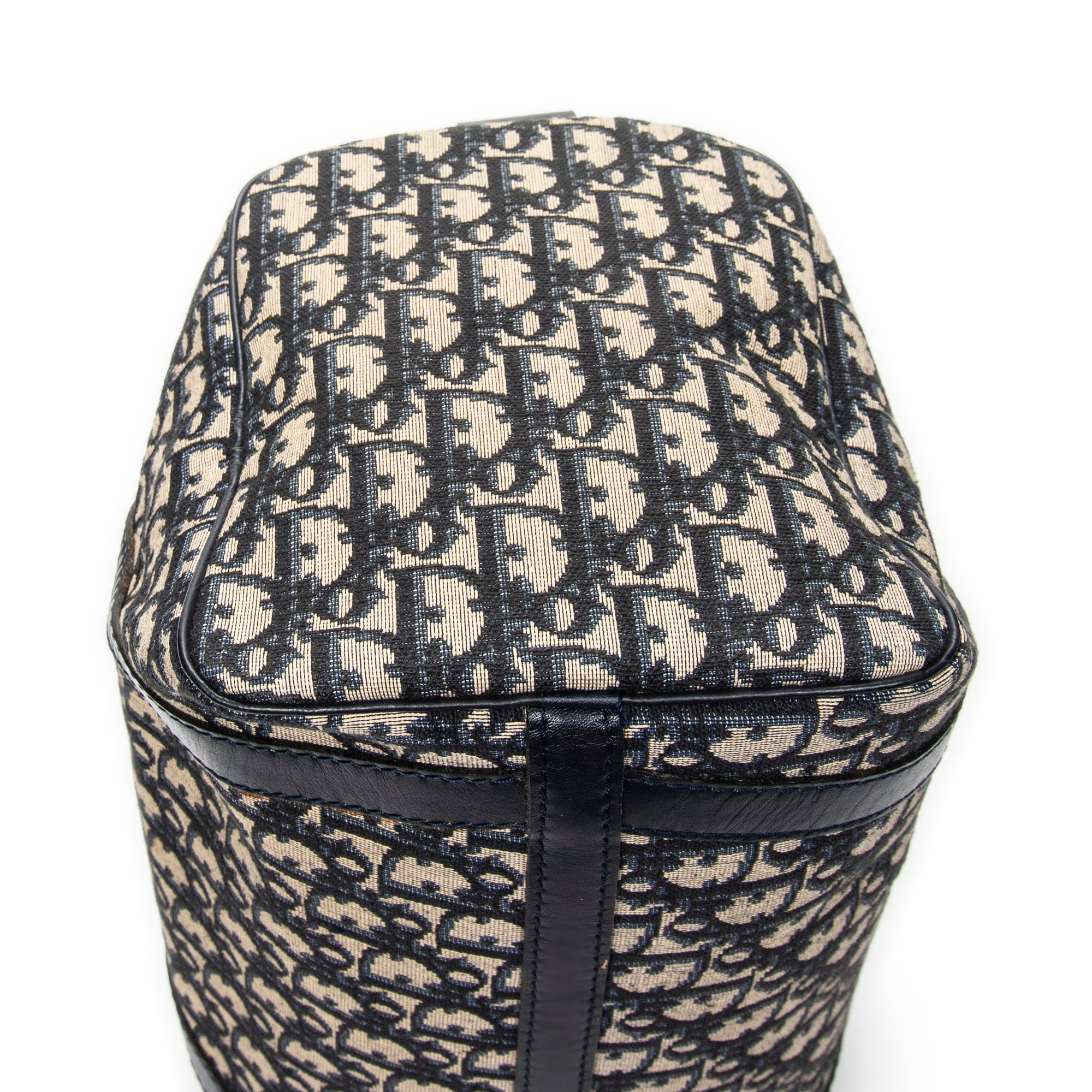 Handbag Small Boston Navy Diorissimo Canvas