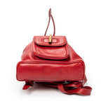 Backpack Mini Bamboo Backpack Red Calfskin Leather
