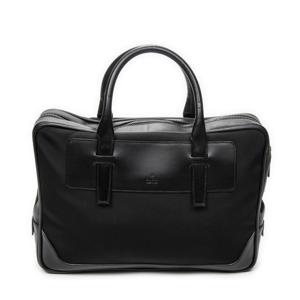Handbag Business Bag Black Nylon Canvas