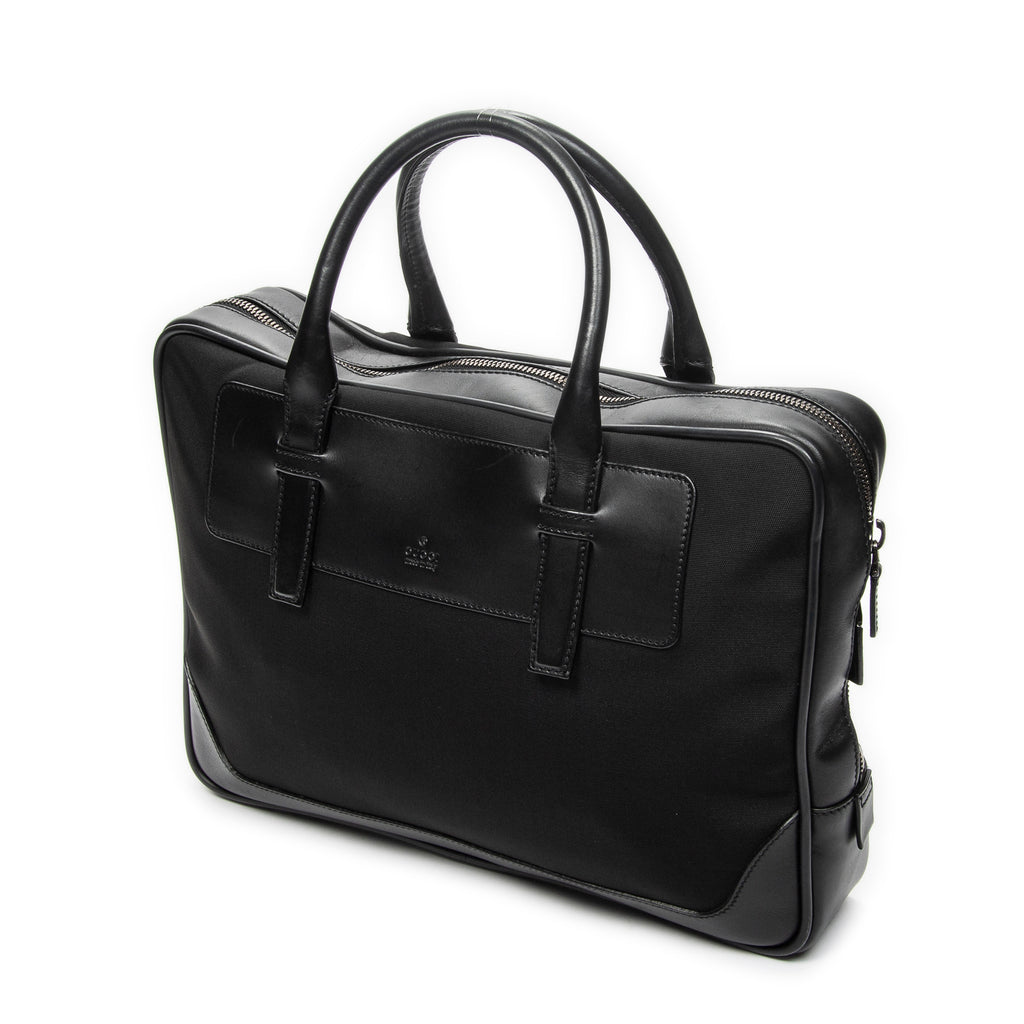 Handbag Business Bag Black Nylon Canvas