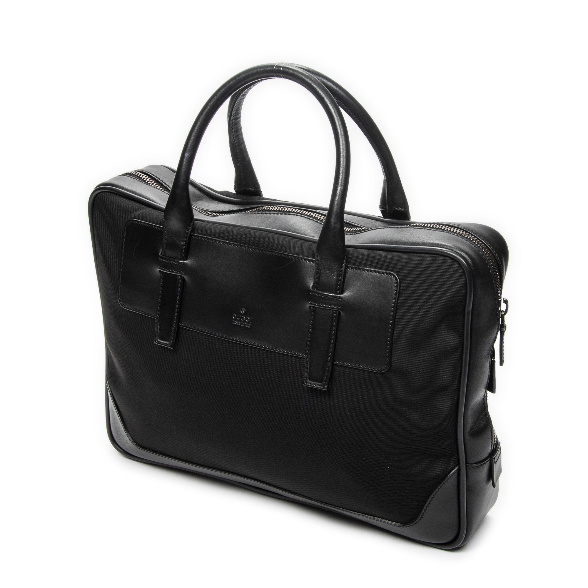 Handbag Business Bag Black Nylon Canvas
